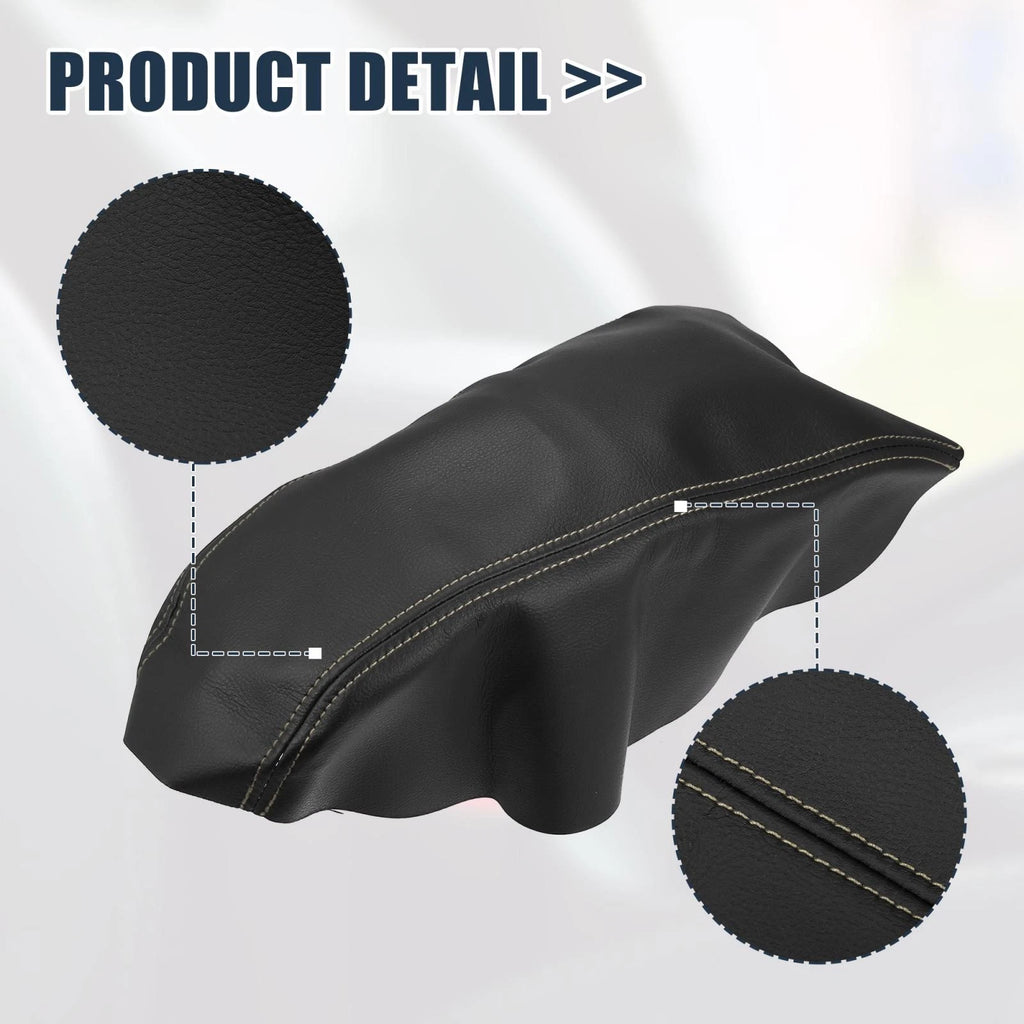 Microfiber Leather Armrest Cover for Nissan Maxima (2016–2021) Beige Stitches