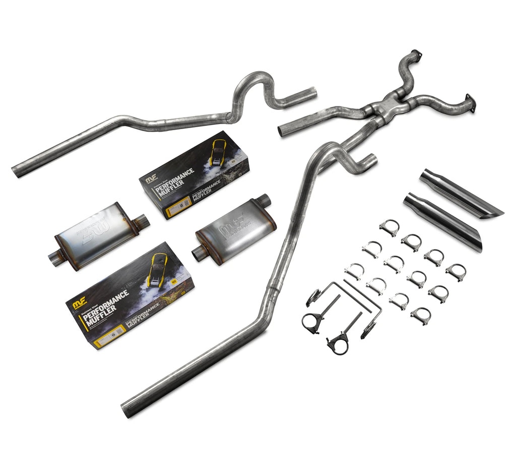 2.5" Dual Exhaust Mufflers with Slash Tips for Ford Crown Victoria (2004–2011)