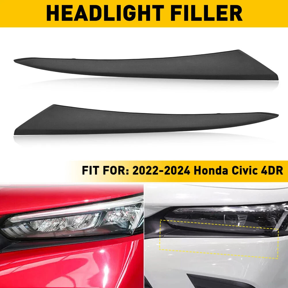 2X Headlight Eyelid Trim for Honda Civic (2022–2024)