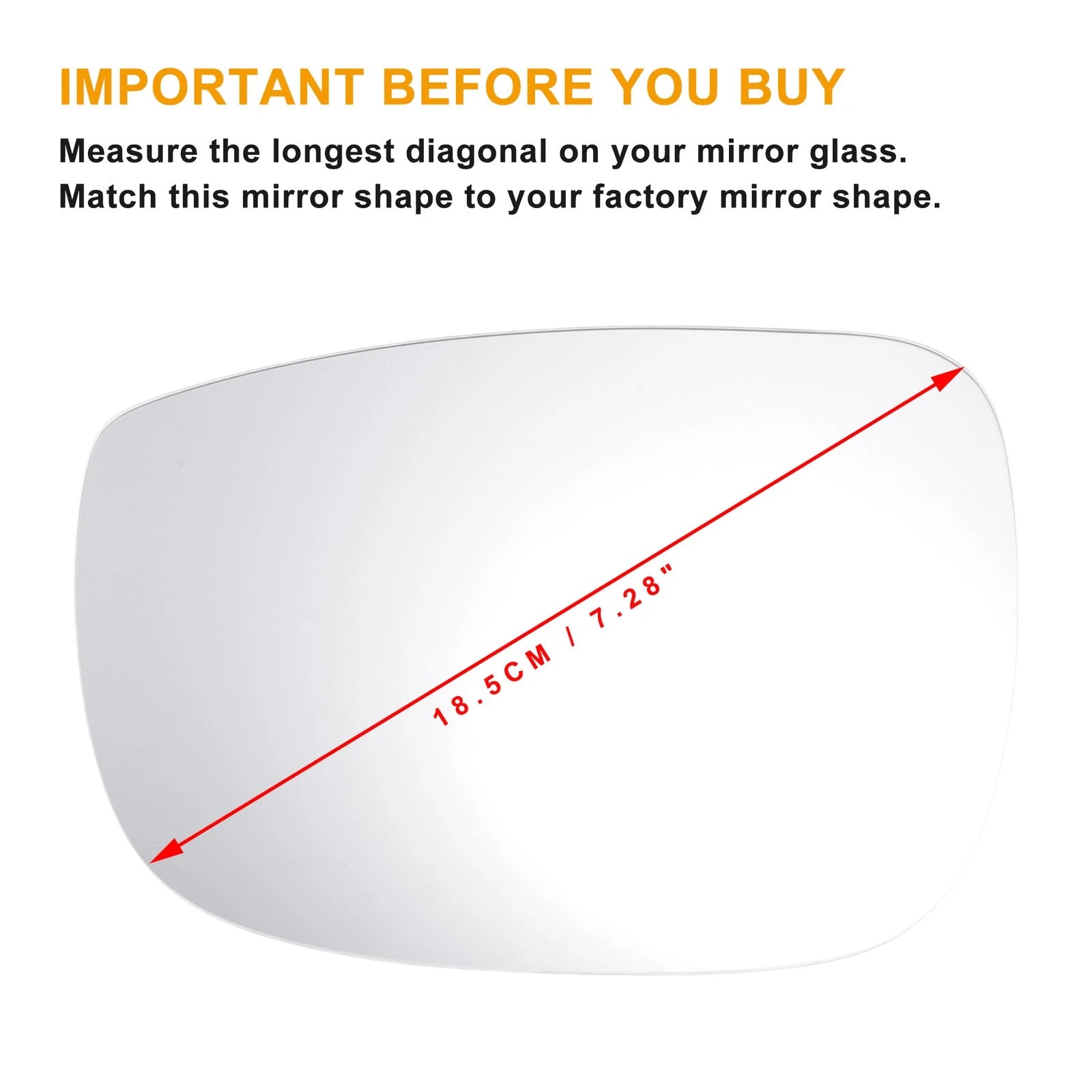 Left Side Heated White Mirror Glass for Mazda CX-3 (2015–2020)