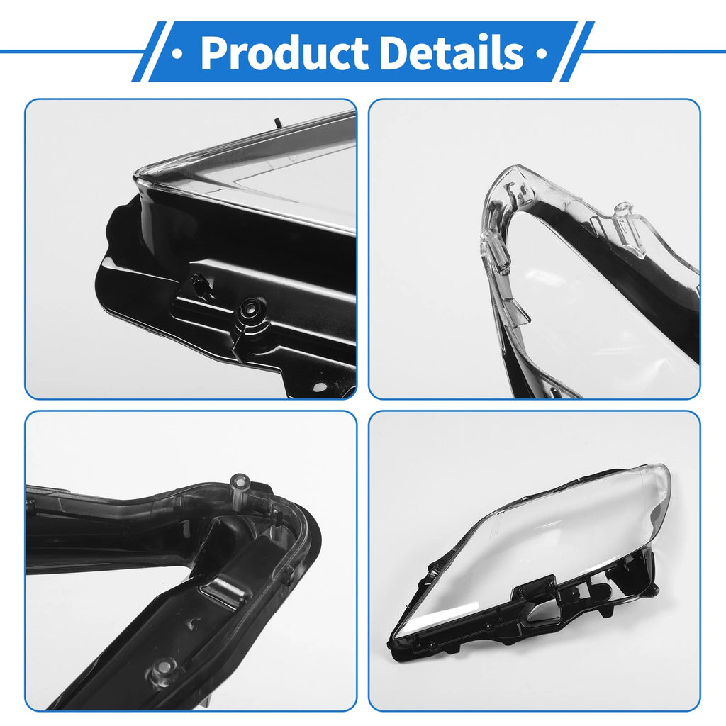 1 Pcs Headlight Lens Cover for Lexus LS460 (2007–2009) PC Clear
