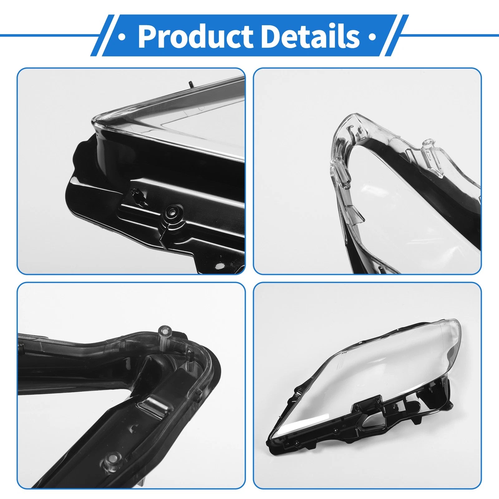 1 Pcs Headlight Lens Cover for Lexus LS460 (2007–2009) PC Clear
