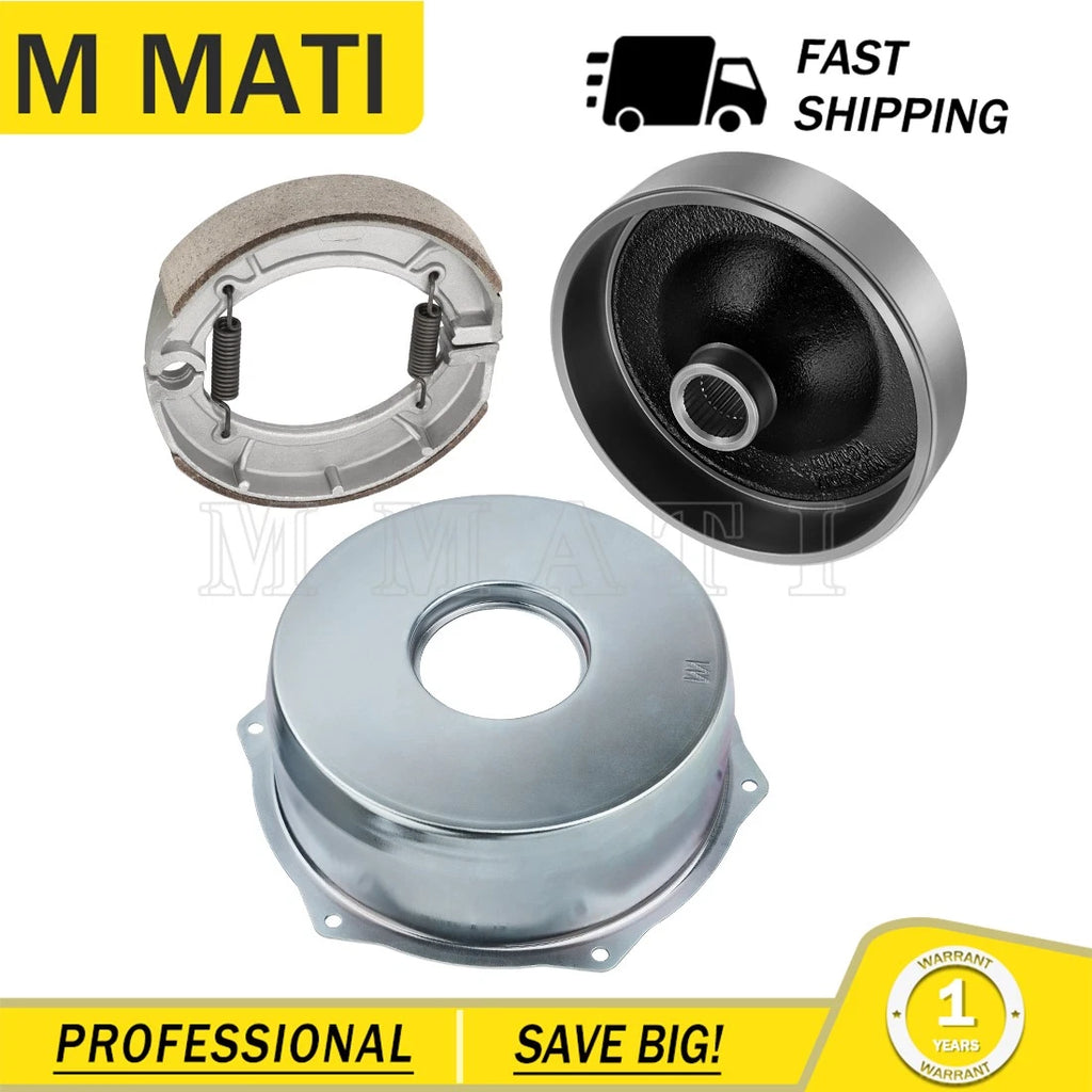 Rear Brake Cover Drum & Brake Shoes Kit for Yamaha Kodiak 400 4x4 (2003)