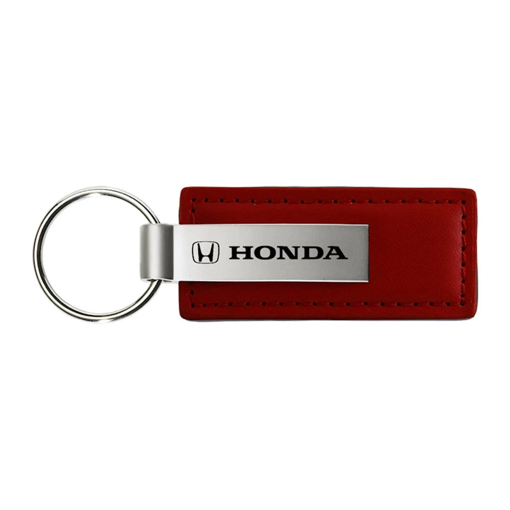 Burgundy Leather Keychain KC1548.HON - Officially Licensed for Honda