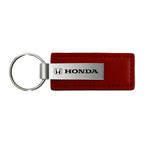 Burgundy Leather Keychain KC1548.HON - Officially Licensed for Honda