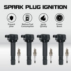 Set of 4 UF582 Ignition Coils + Plugs for Honda Civic 2006–2011 1.8L 30520-RNA-A01