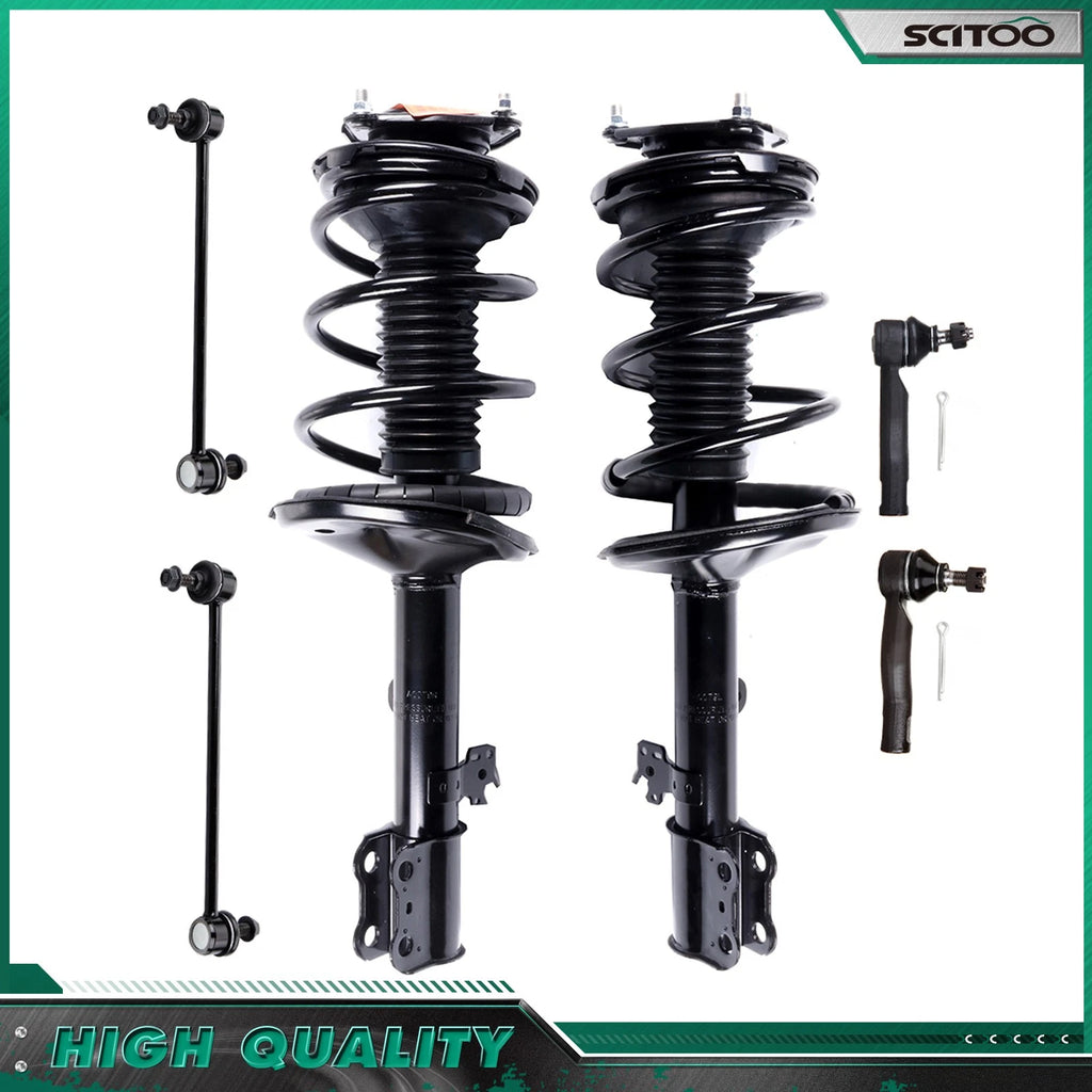 Front Struts & Coil Spring Sway Bar Outer Tie Rods for Toyota RAV4 (2001–2005)