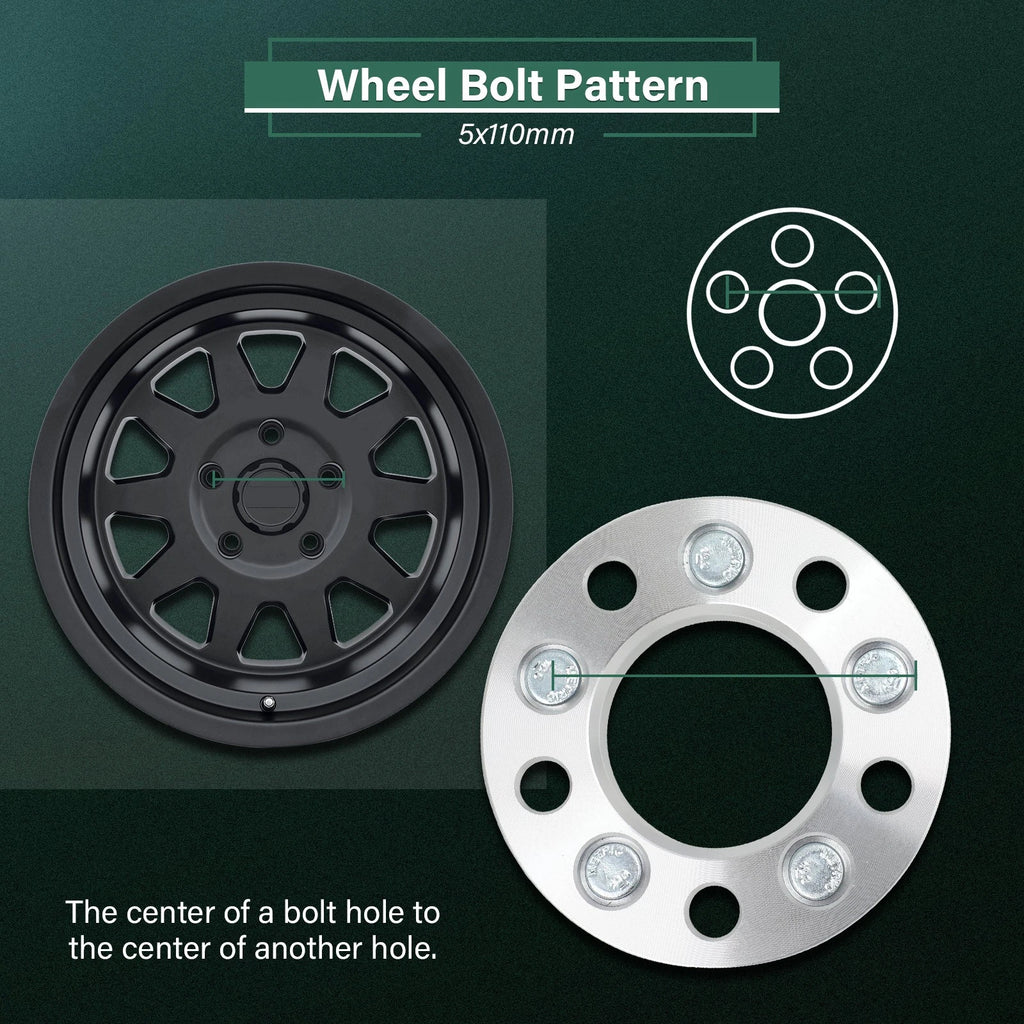 2X 1" Wheel Adapters 5x4.5/5x114.3 to 5x110 12x1.5 for Honda Accord Civic CR-V