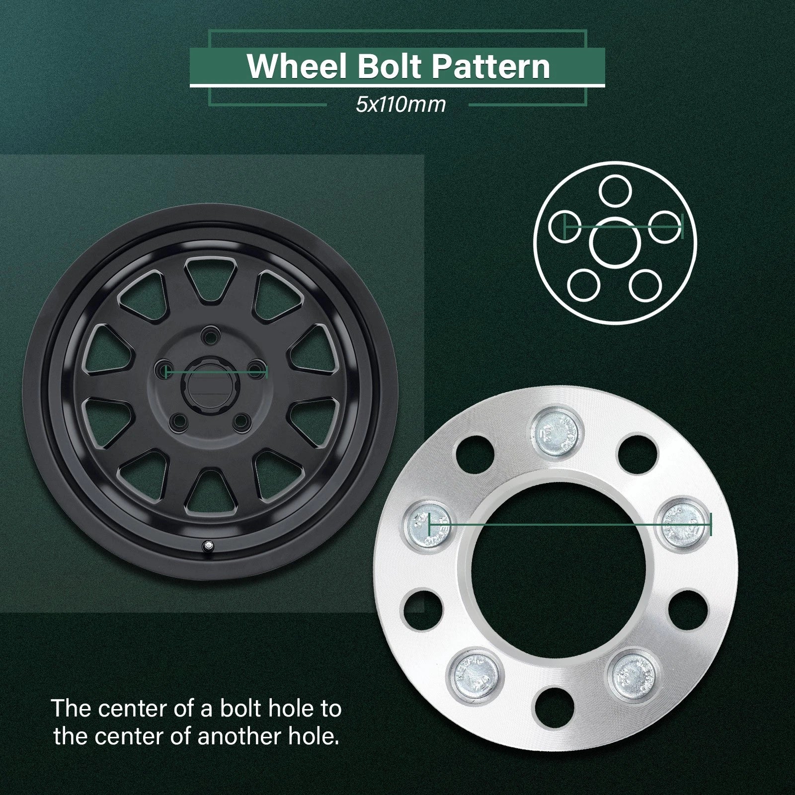 2X 1" Wheel Adapters 5x4.5/5x114.3 to 5x110 12x1.5 for Honda Accord Civic CR-V
