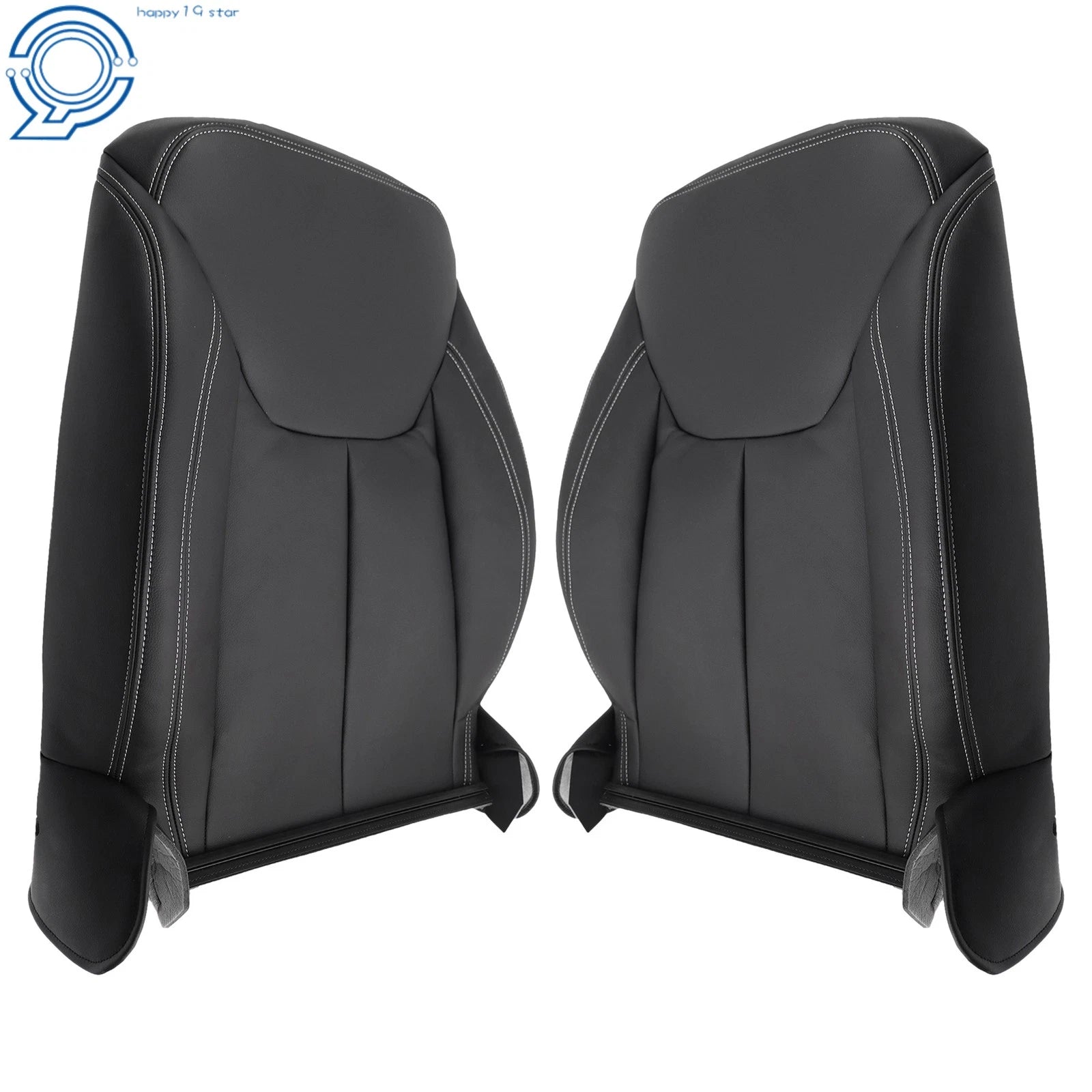 Set of 2 Black Leatherette Front Seat Back Covers for Jeep Wrangler (2013–2017)