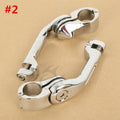 Chrome 1.25" 32mm Long Angled Adjustable Highway Foot Pegs for Harley