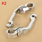 Chrome 1.25" 32mm Long Angled Adjustable Highway Foot Pegs for Harley