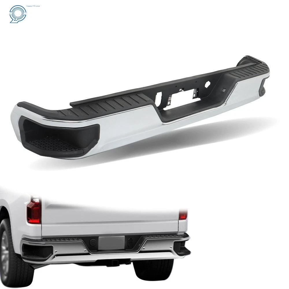 Rear Bumper Assembly Chrome for Chevy Silverado GMC Sierra 1500 (2019–2023)