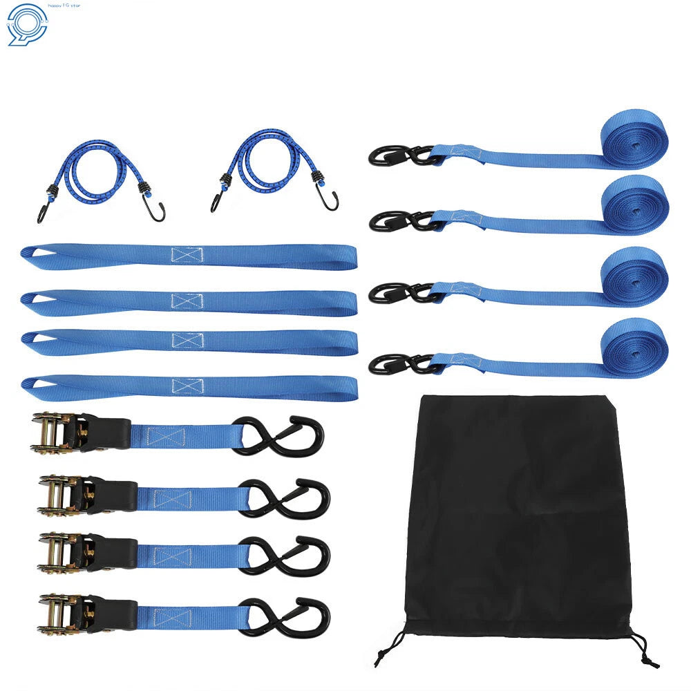 Set of 4 Ratchet Tie Down Straps 15 FT for C4