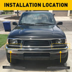 Set of 2 Front Bumper Grille Headlight Filler Trim Panels for Toyota Tacoma (1995–1997)