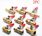 Brass Ball Valve Shut Off for Faucet Switch Gas Fluid Pipe (1/8", 1/4", 3/8")