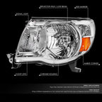 Left Driver Side Chrome Housing Headlight Lamp for Toyota Tacoma (2005–2011)