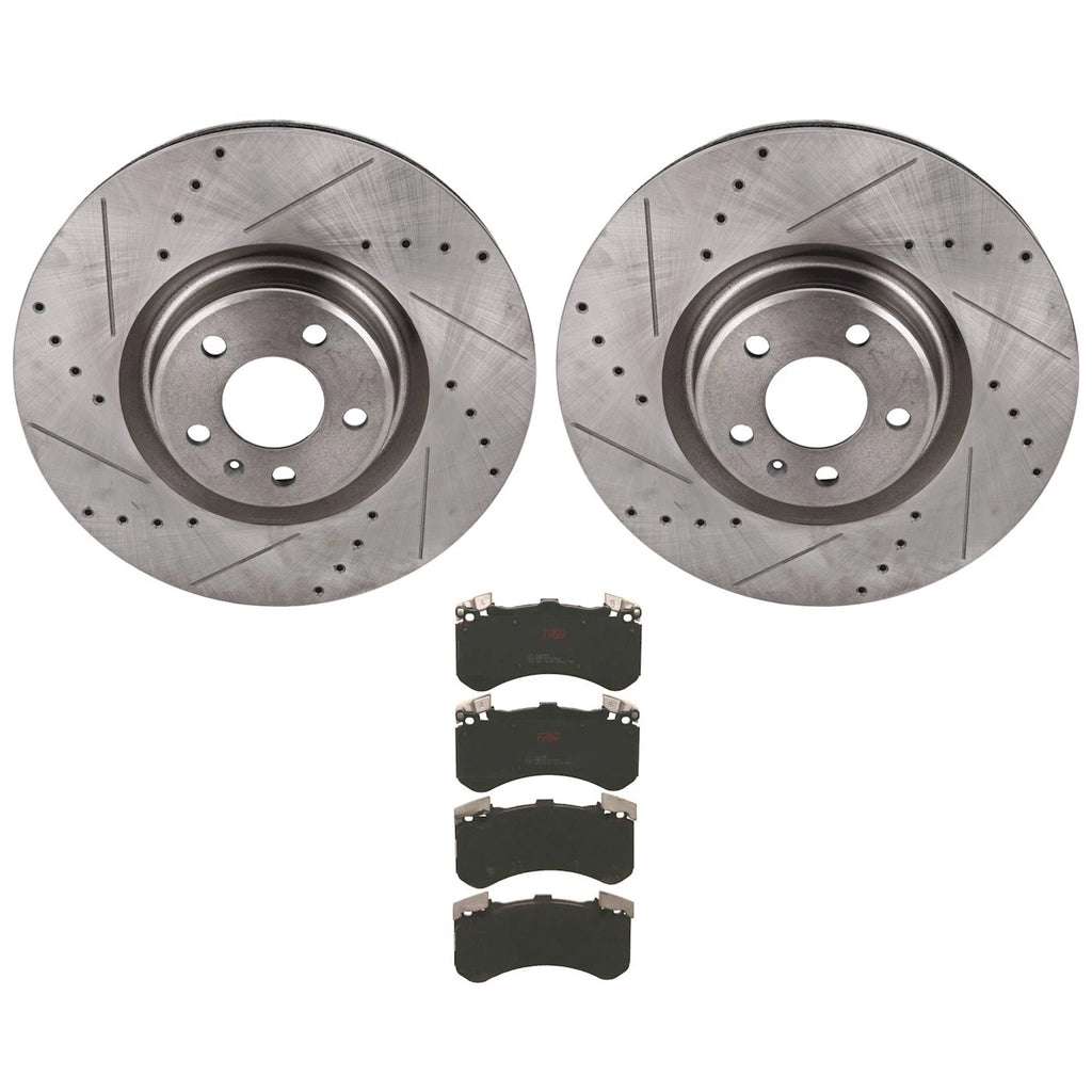 Set of 2 Brake Disc and Pad Kits for Audi A8 Quattro