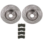 Set of 2 Brake Disc and Pad Kits for Audi A8 Quattro