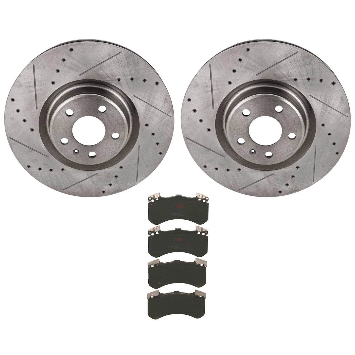 Set of 2 Brake Disc and Pad Kits for Audi A8 Quattro