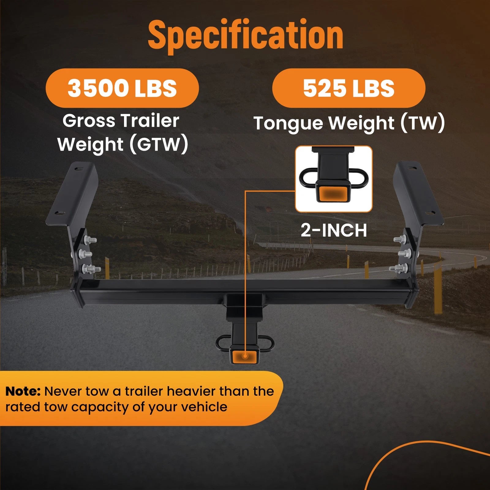 Class 3 Trailer Tow Hitch Receiver Kit 2" for Subaru Crosstrek (2018–2024)