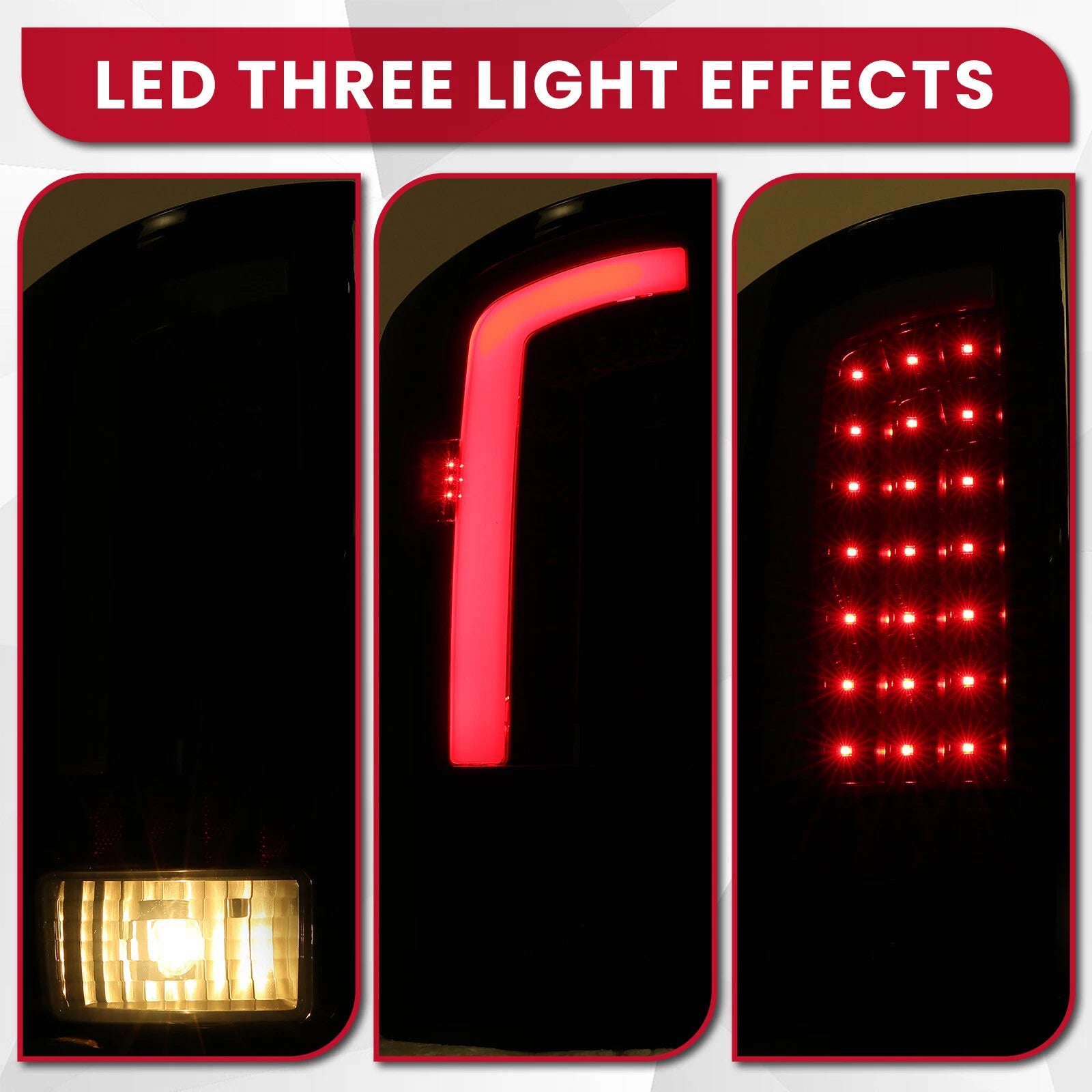 Set of 2 Smoke LED Tail Lights for Dodge Ram 1500 2500 3500 (2002–2006)