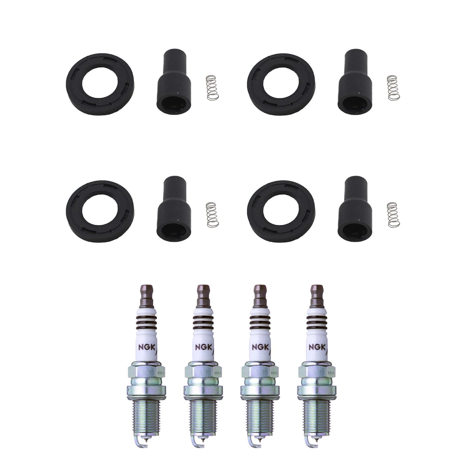 Set of 4 NGK Iridium IX Spark Plugs & Coil Boots for Camry Highlander RAV4 (2007–2023)