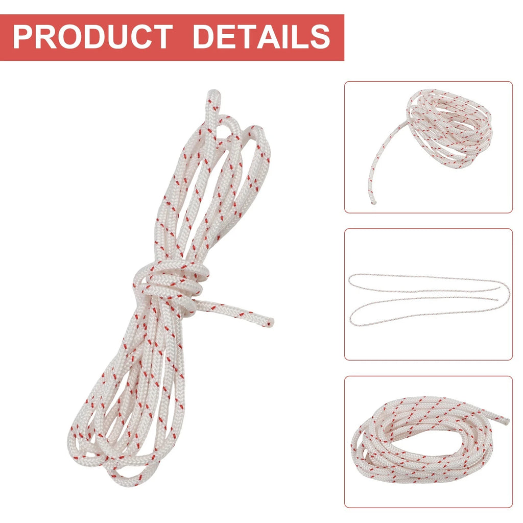 Pull Start Cord Starter Rope 4.5mm x 2 Metres for Mower Chainsaw Blower