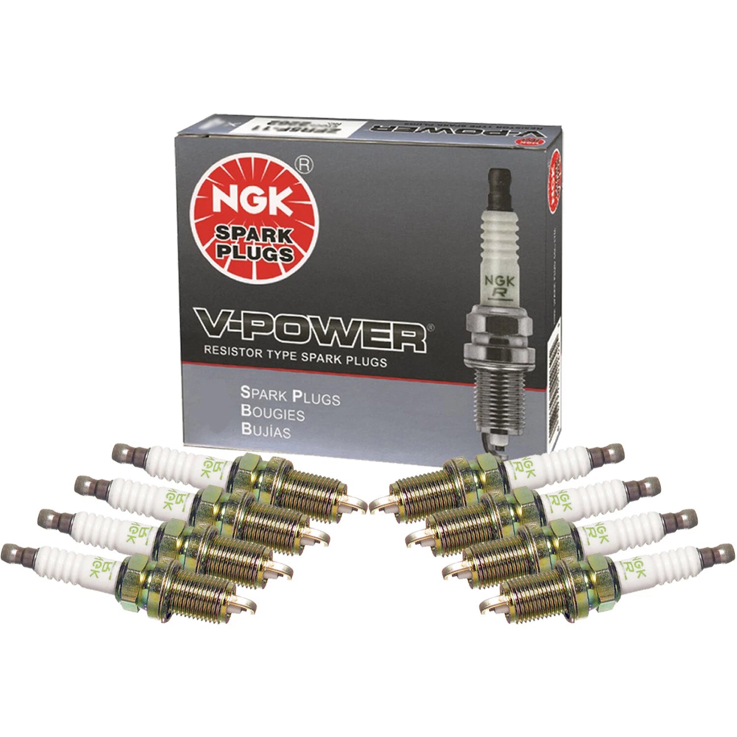 Set of 8 NGK V-Power Spark Plugs for E53 E60 E63 E64 Dakota Ram 1500 2500 3500