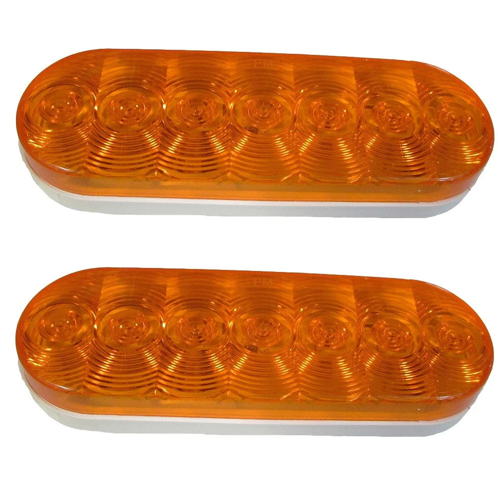 Set of 2 Oval 6" 12V LED Lights for Stop/Turn/Tail (019-03-300)