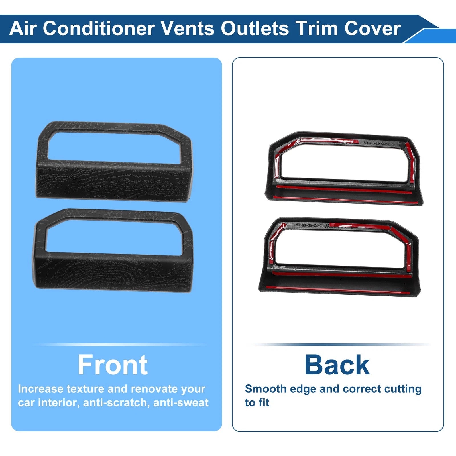 Air Condition Outlet Vent Trim Cover Frame for Toyota Tacoma (2016–2023) Black Woodgrain