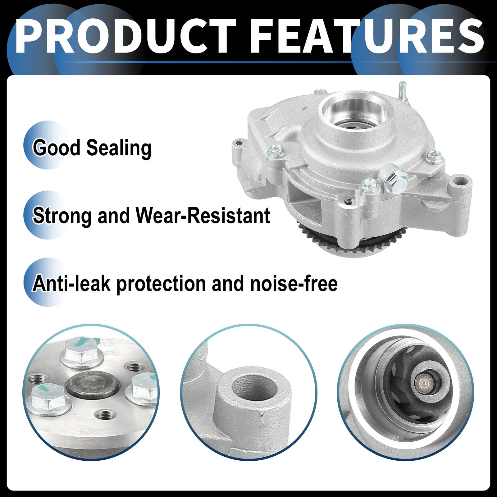 Water Pump for Chevrolet Captiva Sport (2010–2015) No. 24439798 w/ Rubber Ring Kit