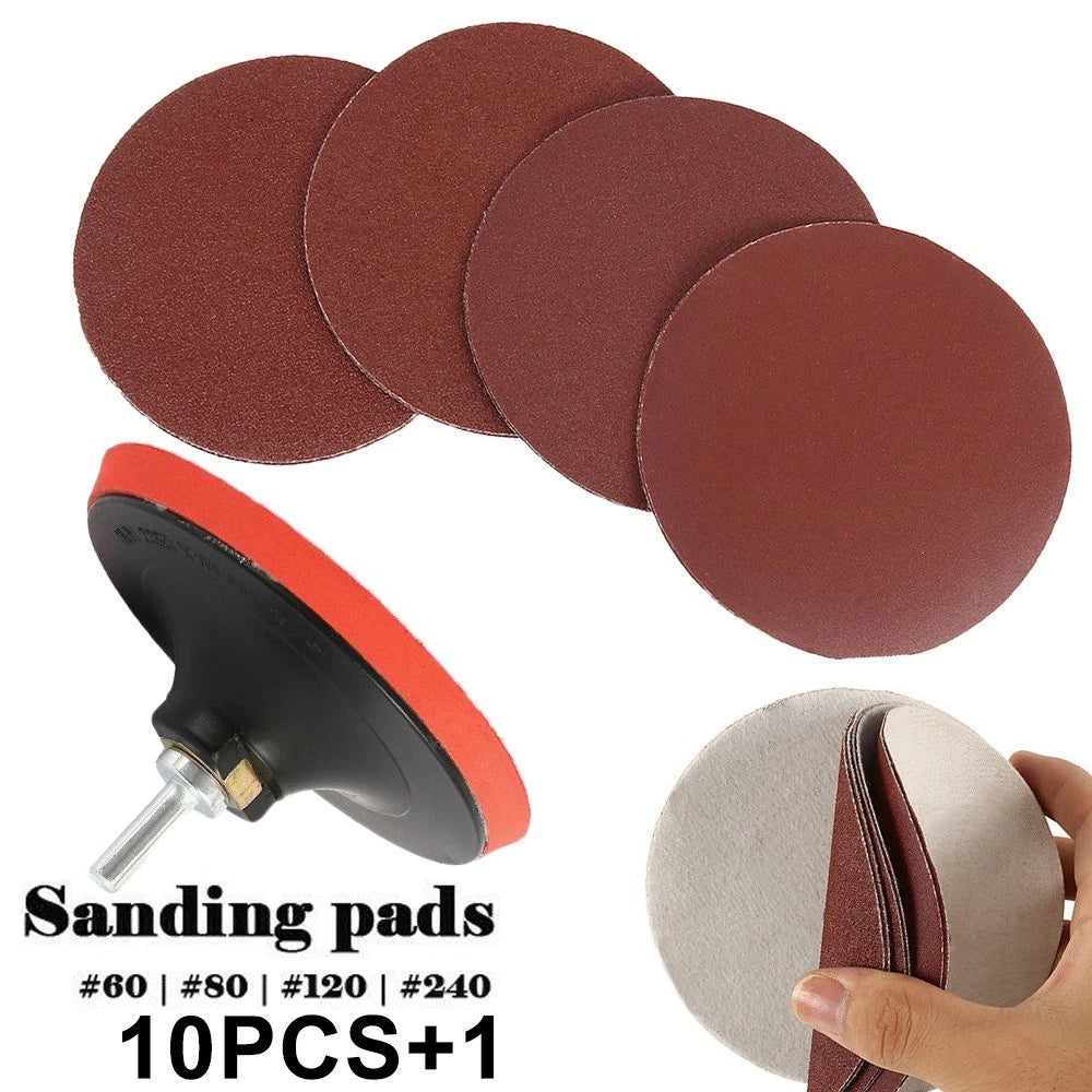 10pcs Sanding Discs for Rotary Tool (4x 60, 2x 80, 2x 120, 2x 240 Grit)