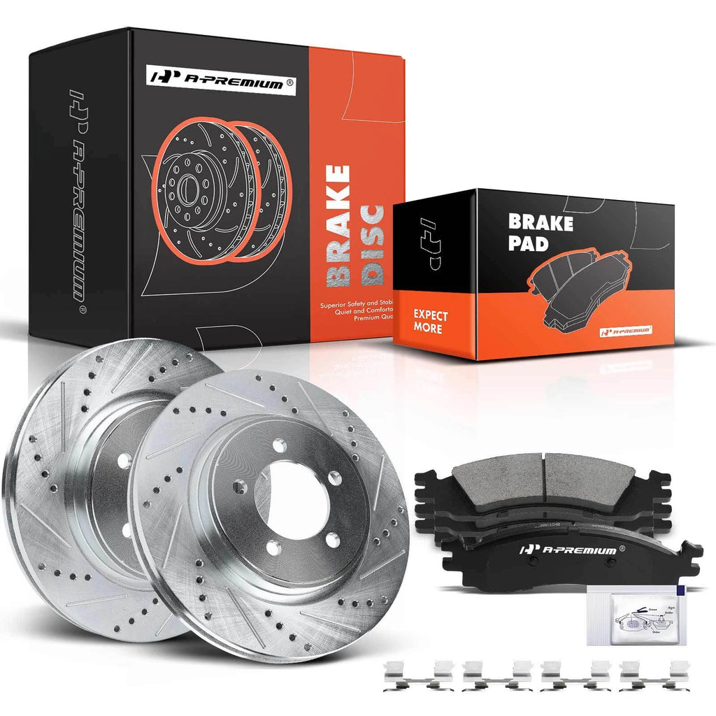 Drilled Brake Rotors & Brake Pads Set for Ford Explorer (2006–2010)