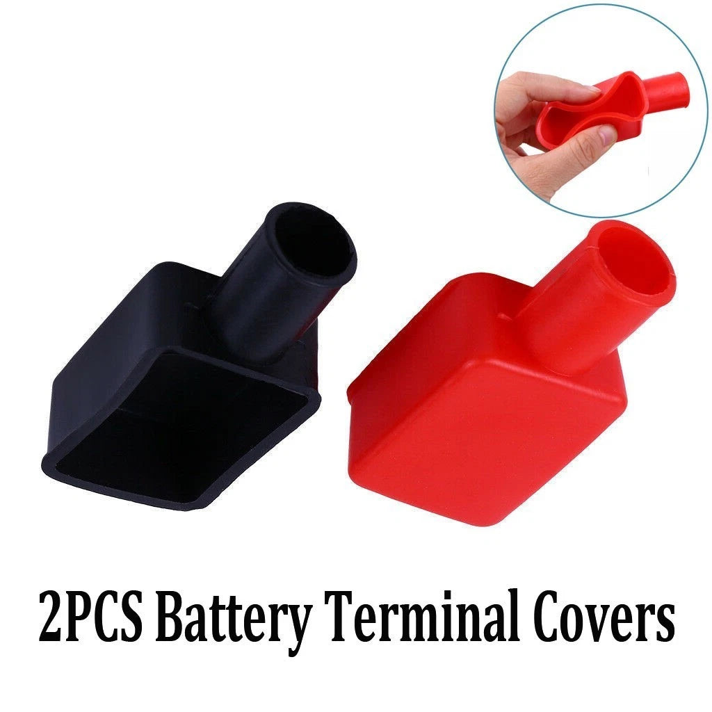 Set of 2 PVC Battery Terminal Covers for Universal Applications (62mm x 30mm x 25mm)