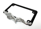 Metal License Plate Frame Black Chrome American Eagle for Harley Touring (1996–2023)