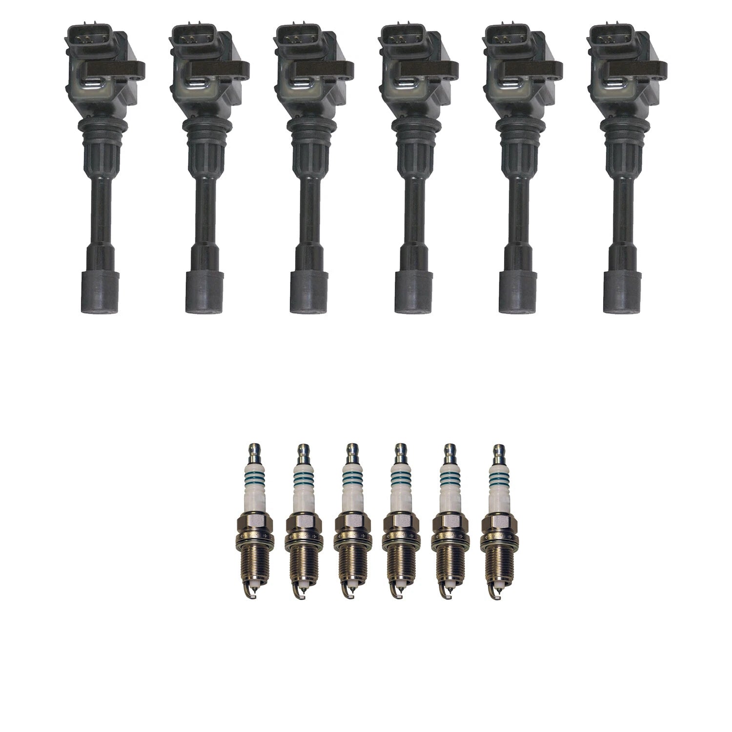 Set of 6 Ignition Coils & Spark Plugs for Mazda Millenia (1995–2002)