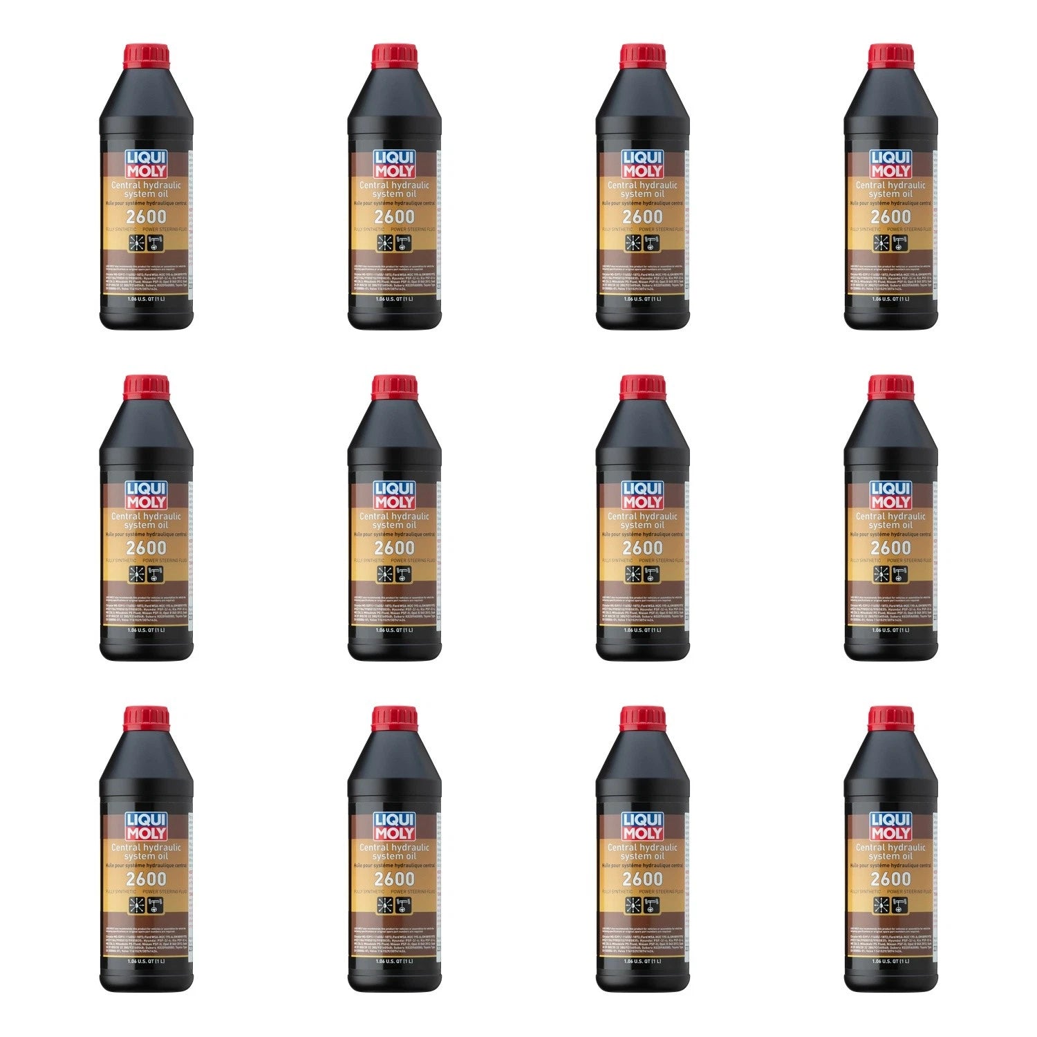 Set of 12 Liqui Moly 12L Central Hydraulic System Oil 2600