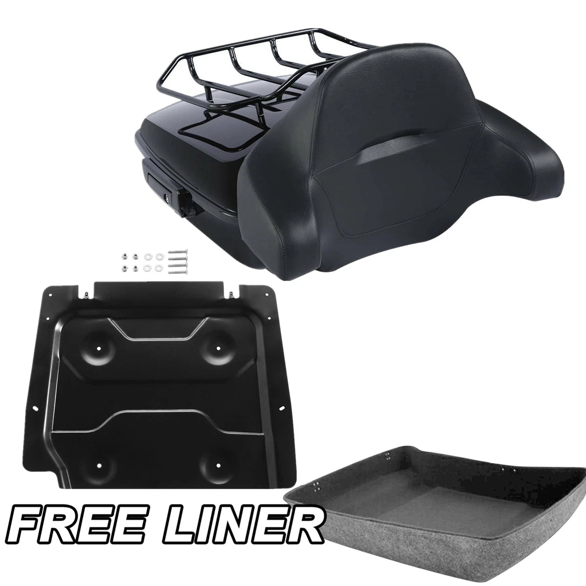 Chopped Trunk Backrest Rack Base Plate for Harley Street Road Glide (2014–2023)