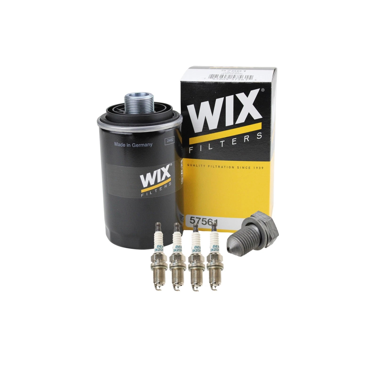 Wix Engine Oil Filter & Denso 4 Iridium Spark Plugs Kit for Jetta Passat
