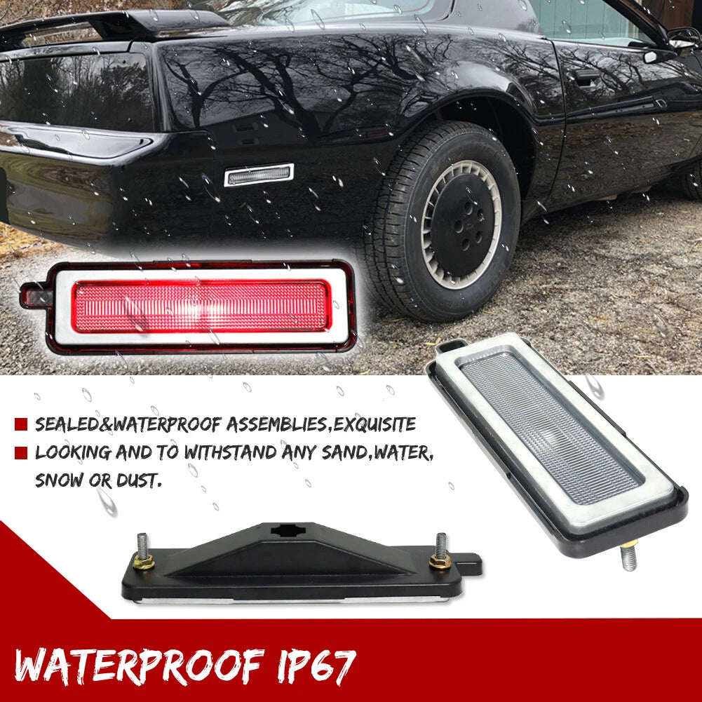 Clear Lens Side Marker Lights with Red LED Bulbs for Pontiac Firebird (1982–1992)