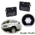 2X Smoke Lens LED Side Marker Lights for Jeep Wrangler JK (2007–2018)