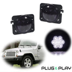 2X Smoke Lens LED Side Marker Lights for Jeep Wrangler JK (2007–2018)