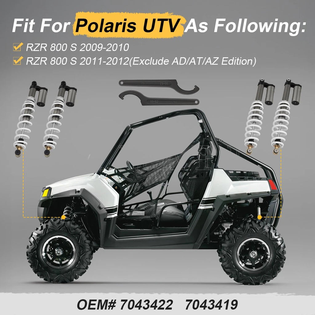 Set of 2 Air Shock Absorbers for Polaris RZR S 800 EFI (2009–2012)