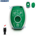 Green TPU Full Protect Remote Key Shell Case for Mercedes-Benz (2016–2023)