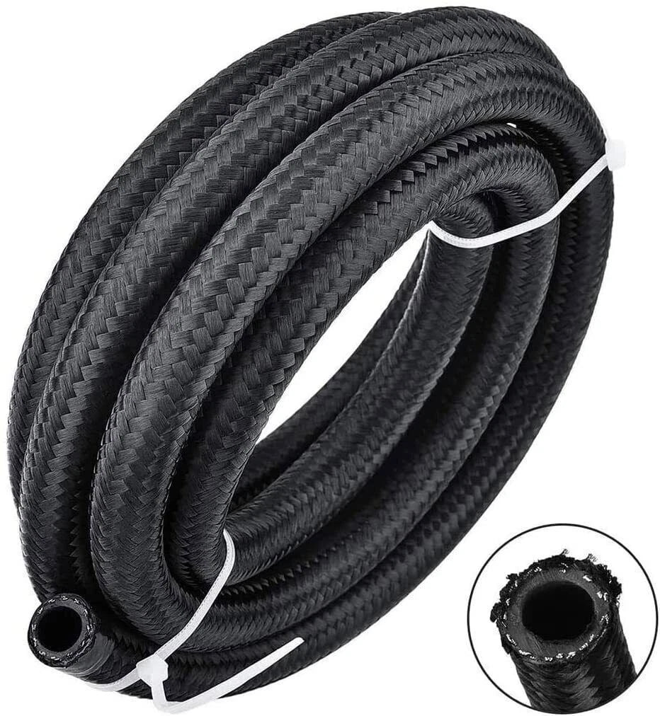 Set of 4 Stainless Steel Braided 6AN Fuel/Oil Hose Line & Fittings