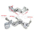 Offset Highway Foot Peg Mounts with 1" Clamps for Harley (Chrome)
