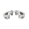 Silver Motorcycle Handlebar 7/8" to 1-1/8" Fat Bar Mount Clamps (Fits Most)