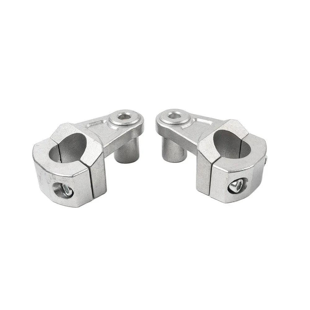 Silver Motorcycle Handlebar 7/8" to 1-1/8" Fat Bar Mount Clamps (Fits Most)