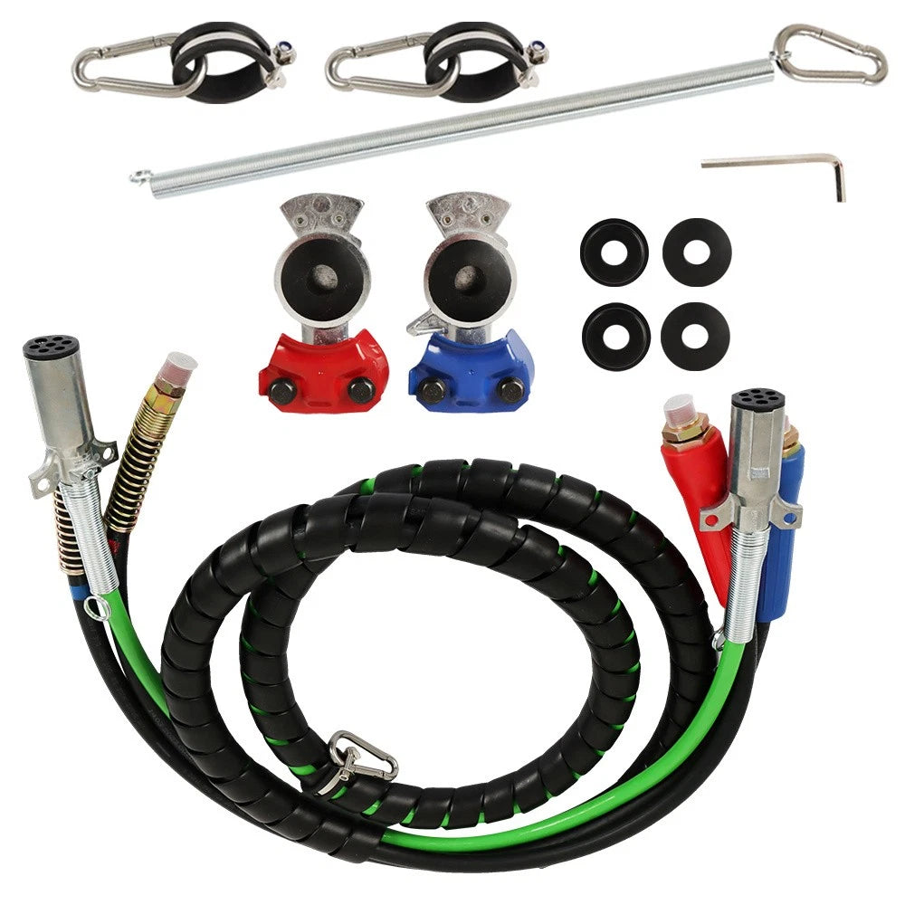 3X Air Line Hose Assemblies for Semi Tractor Trailer (12 Feet)